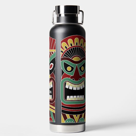 Aangepaste naam voor Cool Tiki Totems Waterfles (Achterkant)