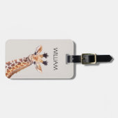 Aangepaste naam voor Cute Baby Giraffe Bagagelabel (Voorkant horizontaal)
