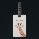 Aangepaste naam voor Cute Baby Giraffe Bagagelabel<br><div class="desc">schattige kleine baby giraffe illustratie gepersonaliseerde naam bagagelabel</div>