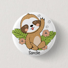 Aangepaste naam voor Cute Baby Sleuf Ronde Button 3,2 Cm