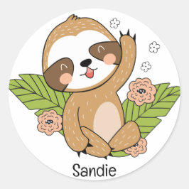 Aangepaste naam voor Cute Baby Sleuf Ronde Sticker
