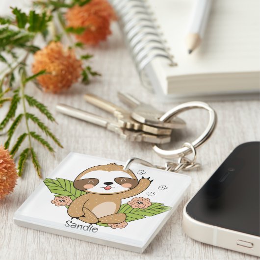 Aangepaste naam voor Cute Baby Sleuf Sleutelhanger (Voorkant Rechts)