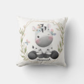 Aangepaste naam voor Cute Baby Zebra Flower Wreate Kussen (Voorkant)
