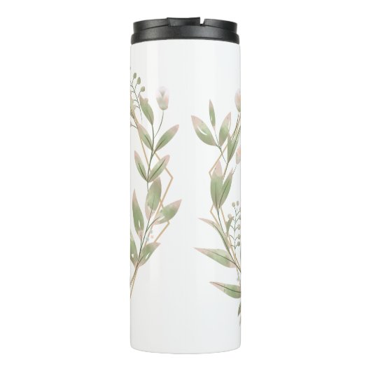 Aangepaste naam voor Cute Baby Zebra Flower Wreate Thermosbeker (Achterkant)