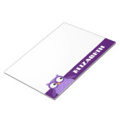 Aangepaste naam voor Cute Paarse Owl voor haar A19 Notitieblok (Schuin)