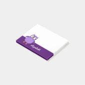 Aangepaste naam voor Cute Paarse Owl voor haar A36 Post-it® Notes (Schuin)