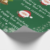 Aangepaste naam voor de klare kerstman moderne scr cadeaupapier (Hoek)