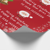 Aangepaste naam voor de klare kerstman moderne scr cadeaupapier (Hoek)
