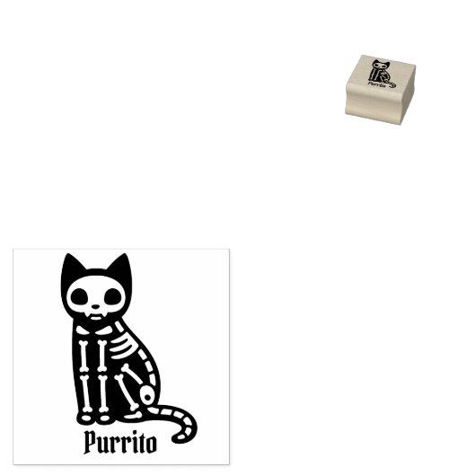 Aangepaste naam voor Dead Kitty Cat Rubberstempel (Gestempeld)