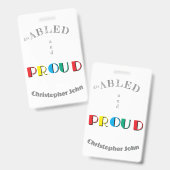 Aangepaste naam voor Disability Pride-bewustzijnsa Badge (Voor- en achterkant)