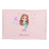 Aangepaste naam voor donkere gepaarde zeemeermin kussensloop (Achterkant)