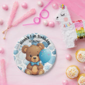 Aangepaste naam voor eerste geboorthday Boy Papieren Bordje (Feest)