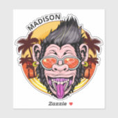 Aangepaste naam voor elke aap sticker (Vel)
