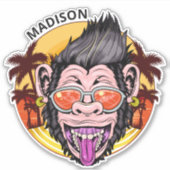Aangepaste naam voor elke aap sticker (Voorkant)