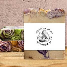 Aangepaste naam voor gemengde fruitvloten rond het rubberstempel