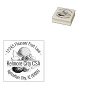 Aangepaste naam voor gemengde fruitvloten rond het rubberstempel (Gestempeld)