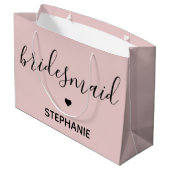 Aangepaste naam voor gepersonaliseerde minimalisti groot cadeauzakje (Achterkant Gekanteld)