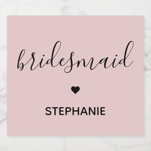 Aangepaste naam voor gepersonaliseerde minimalisti sparkling wijnetiket (Enkel label)