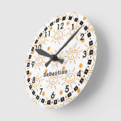 Aangepaste naam voor glimlachend gezichtspatroon ronde klok (Hoek)