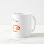 Aangepaste naam voor Gold Cancer Zodiab Sign Koffiemok (Voorkant rechts)