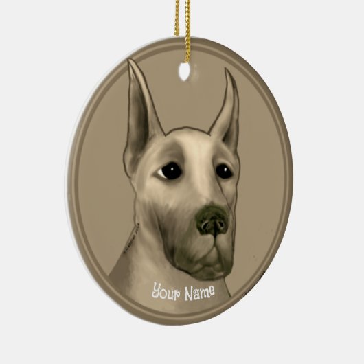 Aangepaste naam voor Great Dane Keramisch Ornament (Rechts)