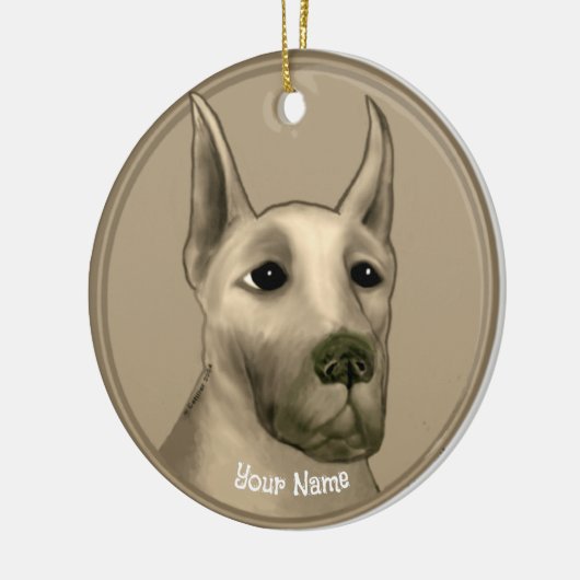 Aangepaste naam voor Great Dane Keramisch Ornament (Links)