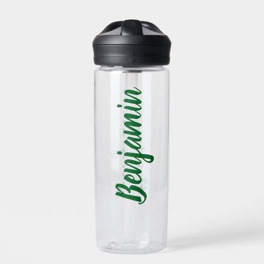 Aangepaste naam voor groen script waterfles (Voorkant)
