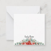 Aangepaste naam voor groene en rode kerstfeestdag notitiekaartje (Voorkant)