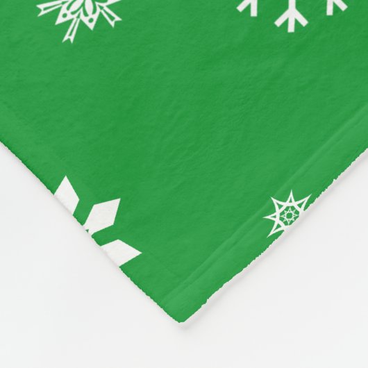 Aangepaste naam voor groene sneeuwvlokken fleece deken (Hoek)