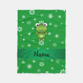 Aangepaste naam voor groene sneeuwvlokken fleece deken (Voorkant)