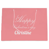 Aangepaste naam voor Happy-valentijnsdag Groot Cadeauzakje (Voorkant)
