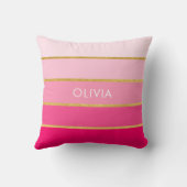 Aangepaste naam voor helder roze en goud kussen (Achterkant)