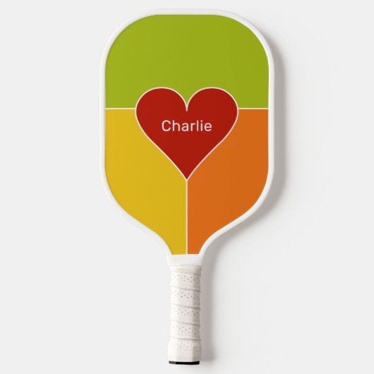 Aangepaste naam voor het hartpatroon pickleball paddle (Achterkant)