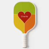 Aangepaste naam voor het hartpatroon pickleball paddle (Voorkant)