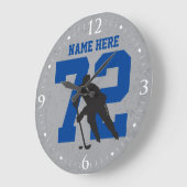 Aangepaste naam voor Hockey Player Blue Grey Grote Klok (Hoek)