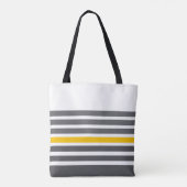 Aangepaste naam voor houtskool en gele moderne str tote bag (Achterkant)