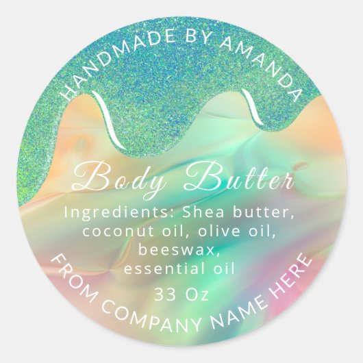 Aangepaste naam voor instantie butter Drip marine  Ronde Sticker (Voorkant)