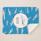 Aangepaste naam voor Jet Airplane Patroon Sherpa Deken (Voorkant (horizontaal))