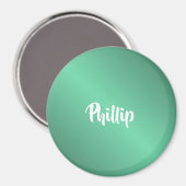 Aangepaste naam voor kalkturquoise magneet (Voorkant / Achterkant)
