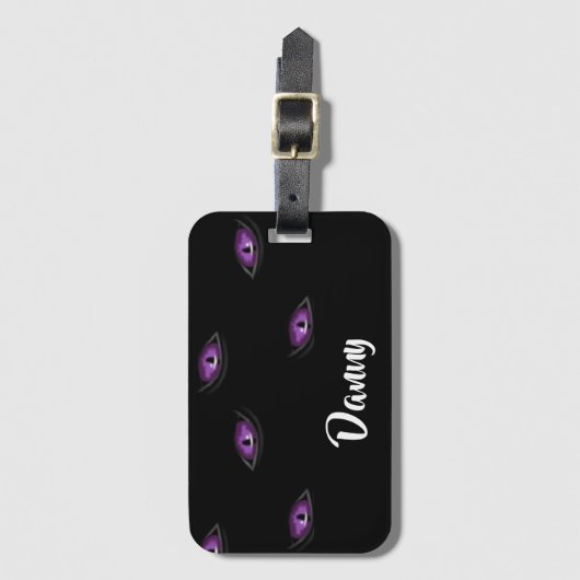 Aangepaste naam voor kattenogen bagagelabel (Voorkant (verticaal))