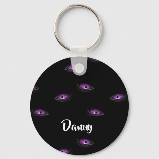 Aangepaste naam voor kattenogen sleutelhanger (Voorkant)