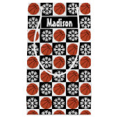 Aangepaste naam voor kerstbalspeler klein cadeauzakje (Voorkant)