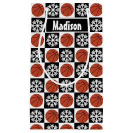 Aangepaste naam voor kerstbalspeler klein cadeauzakje