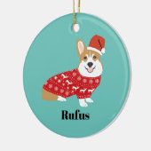 Aangepaste naam voor kerstfeestdieren keramisch ornament (Links)