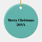 Aangepaste naam voor kerstfeestdieren keramisch ornament (Achterkant)