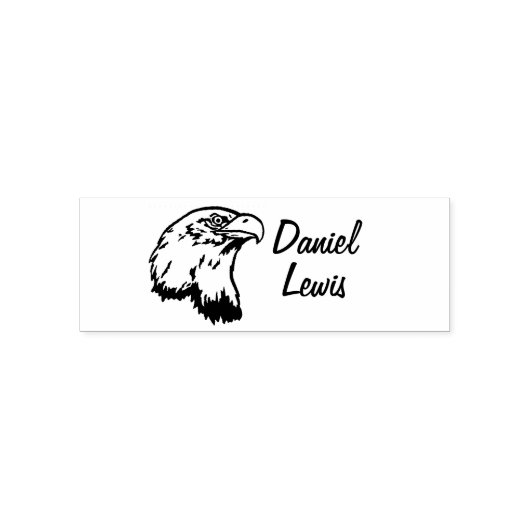 Aangepaste Naam voor kleding met Eagle foto Zelfinktende Stempel (Design)
