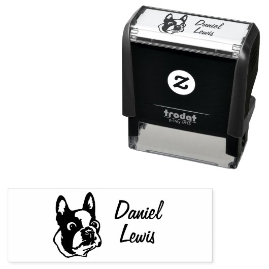 Aangepaste Naam voor kleding met hond foto Zelfinktende Stempel (In situ)