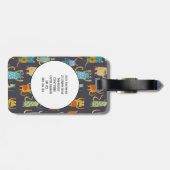 Aangepaste naam voor kleine monsters bagagelabel (Achterkant horizontaal)