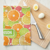 Aangepaste naam voor kleurrijke Citrus Theedoek (Quarter Fold)