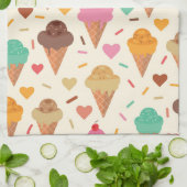 Aangepaste naam voor kleurrijke Ice Cream Pattern Theedoek (Gevouwen)